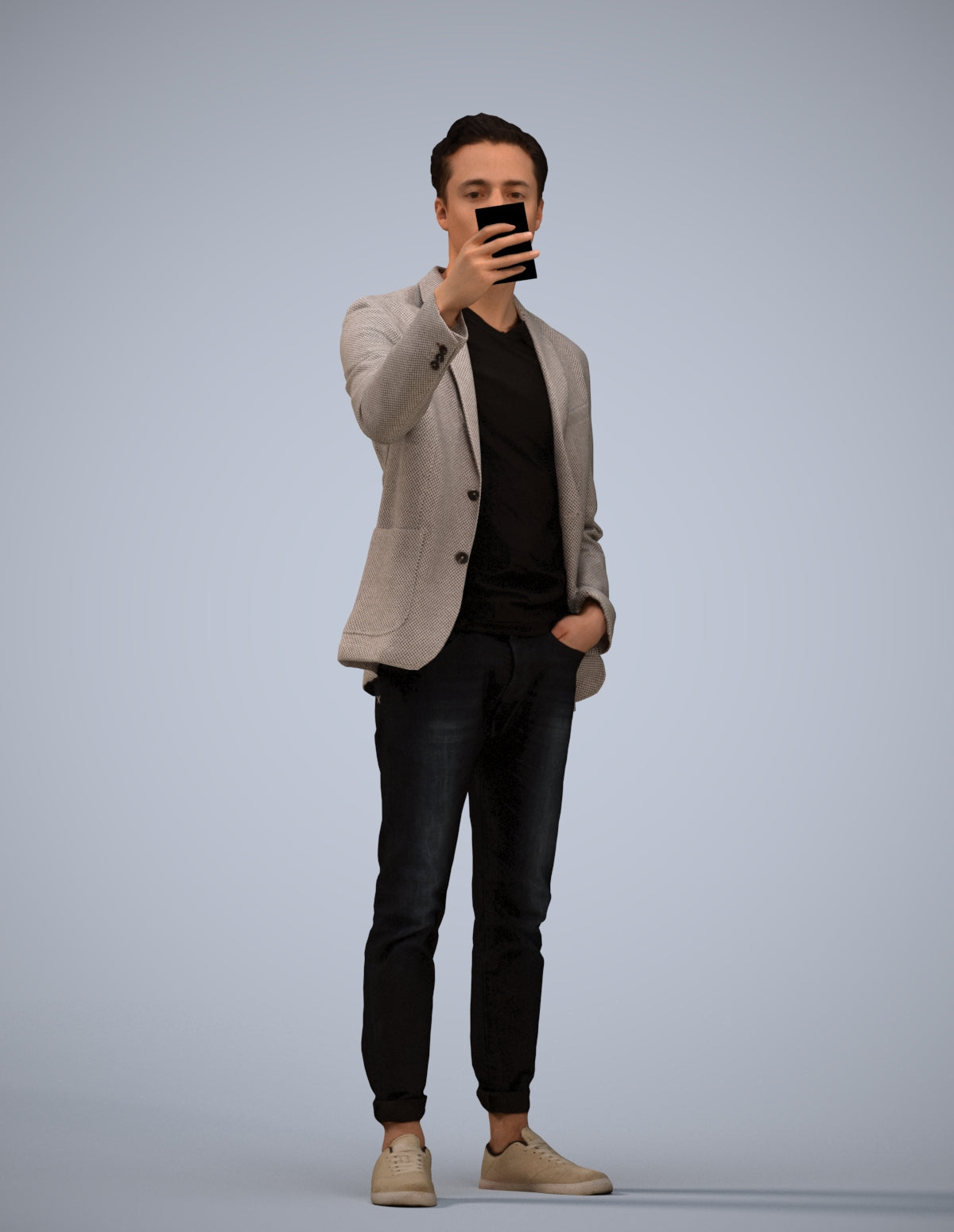 realistic 3D people man business standing, render-ready for V-Ray and Corona, FBX OBJ