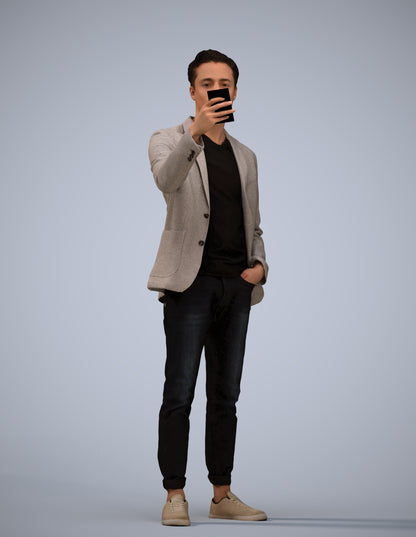 realistic 3D people man business standing, render-ready for V-Ray and Corona, FBX OBJ