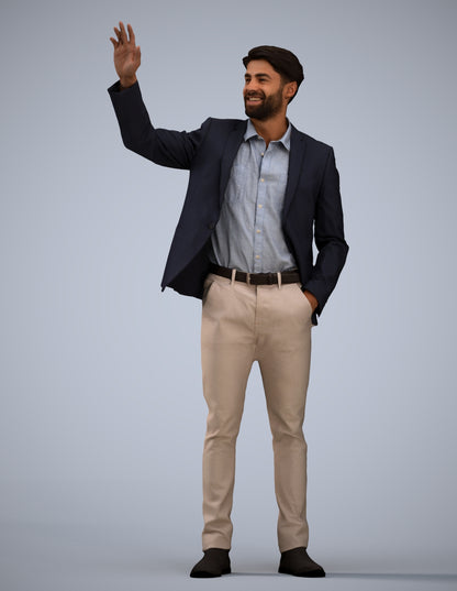 3D scanned man business, photorealistic archviz people for Enscape and SketchUp
