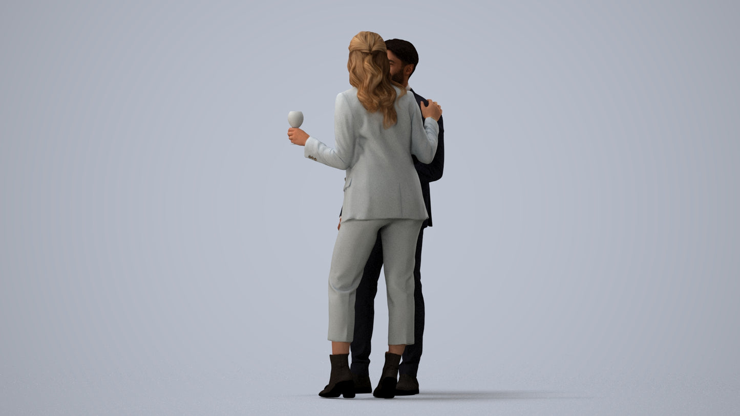 photogrammetry 3D woman business, realistic human model archviz FBX, three-quarter view render