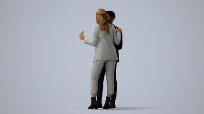 photogrammetry 3D woman business, realistic human model archviz FBX, three-quarter view render