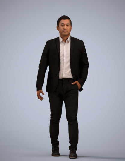 photogrammetry 3D man business, realistic human model archviz FBX