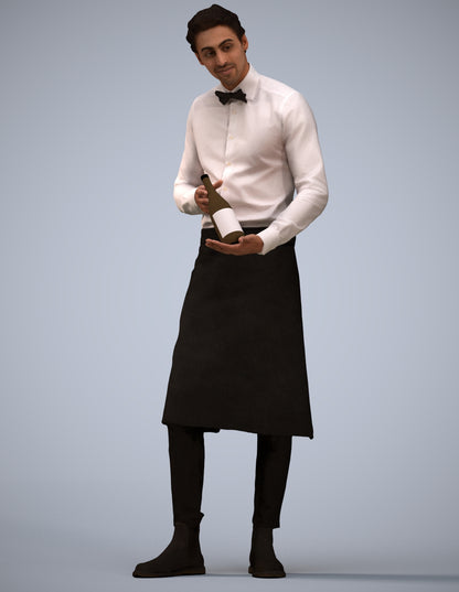 3D scanned man hospitality, photorealistic archviz people for Enscape and SketchUp