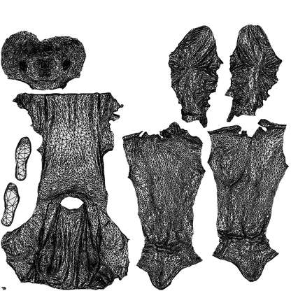 3D scanned man business, photorealistic archviz people for Enscape and SketchUp, wireframe top-down view