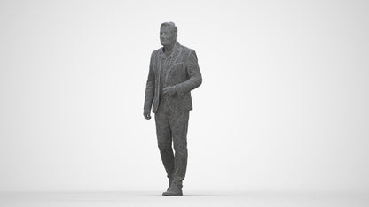 realistic 3D human man business, archviz people FBX OBJ for Blender, wireframe back view