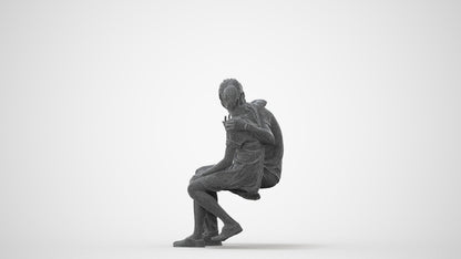 scanned 3D girl casual couple, photogrammetry people for Enscape and V-Ray, square thumbnail