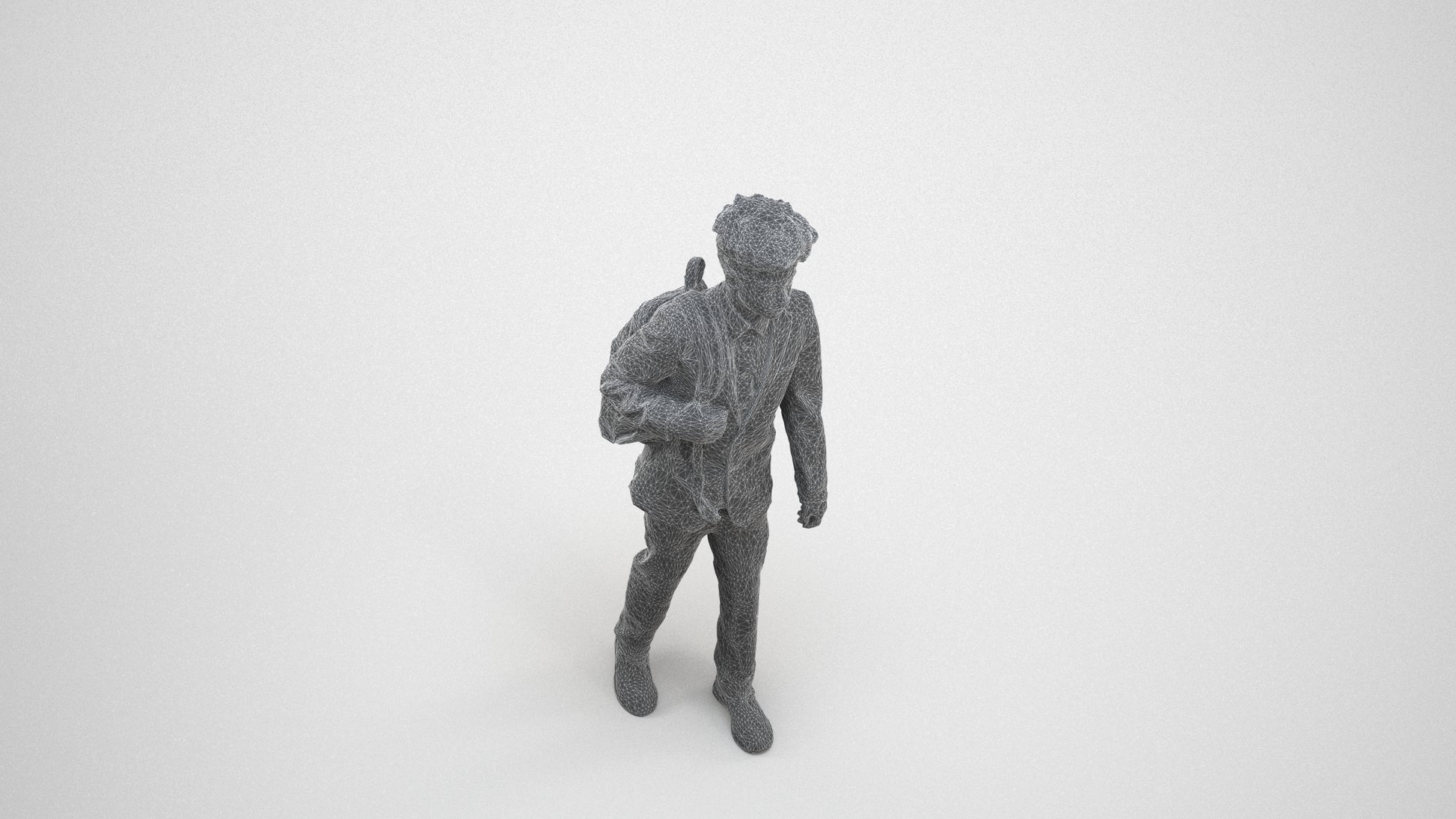 realistic 3D people man kids, render-ready for V-Ray and Corona, FBX OBJ, wireframe three-quarter view