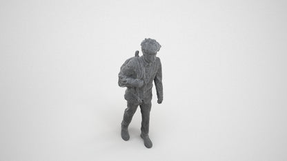 realistic 3D people man kids, render-ready for V-Ray and Corona, FBX OBJ, wireframe three-quarter view