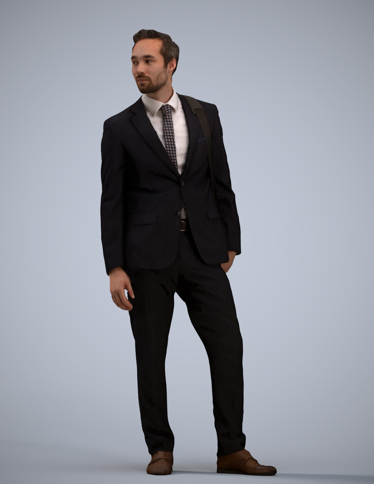 realistic 3D man business, scanned archviz people for Blender and 3ds Max