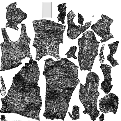 realistic 3D people senior woman casual standing, render-ready for V-Ray and Corona, FBX OBJ, wireframe top-down view
