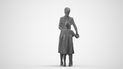 realistic 3D girl casual kids, scanned archviz people for Blender and 3ds Max, wireframe side view