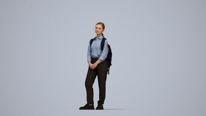 scanned 3D girl kids, photogrammetry people for Enscape and V-Ray, top-down view render