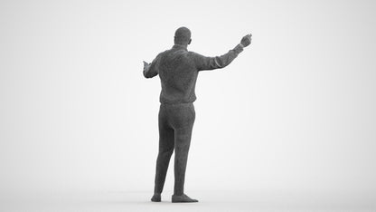 realistic 3D man business, scanned archviz people for Blender and 3ds Max, wireframe front view