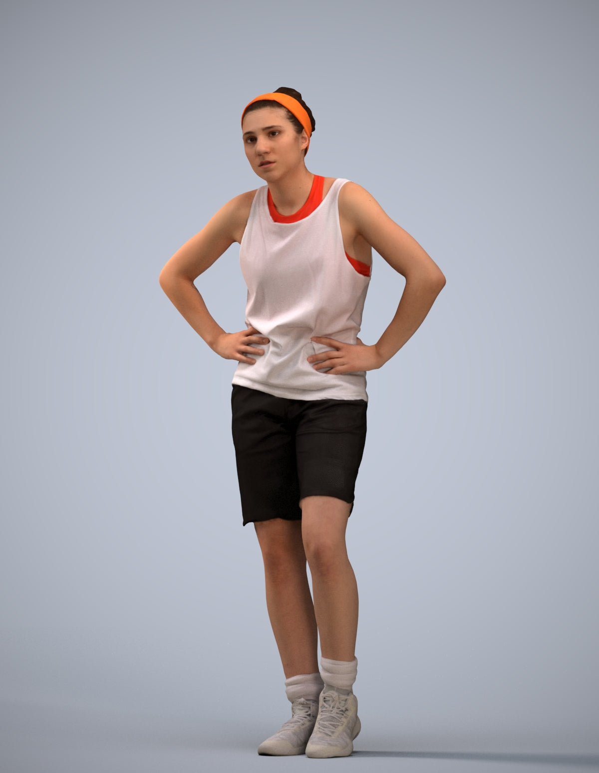 realistic 3D human woman sport, archviz people FBX OBJ for Blender