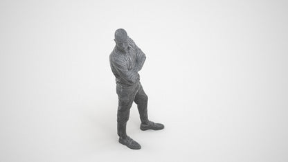realistic 3D people man business standing, render-ready for V-Ray and Corona, FBX OBJ, wireframe three-quarter view