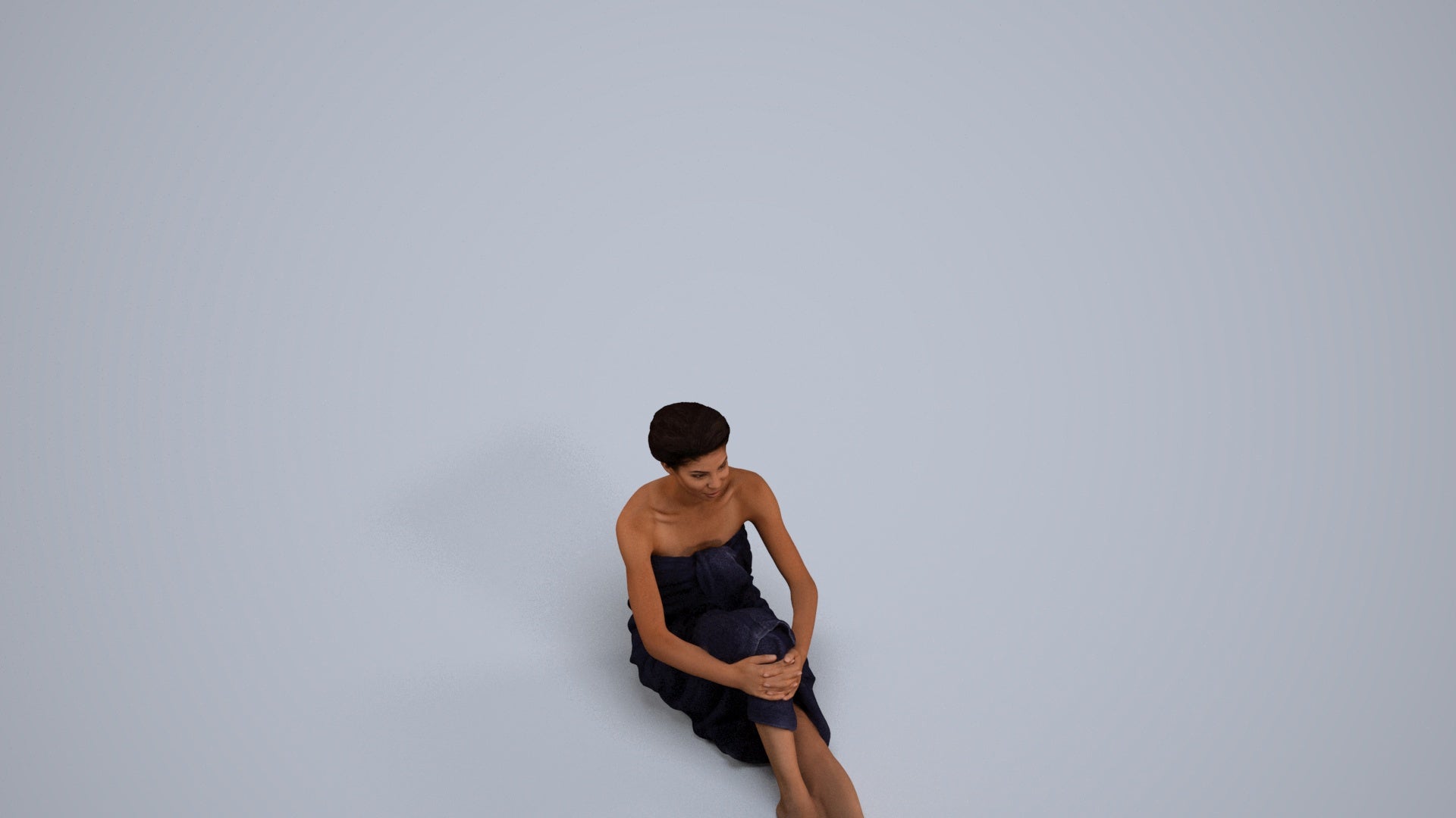 3D scanned woman sport, photorealistic archviz people for Enscape and SketchUp, back view render