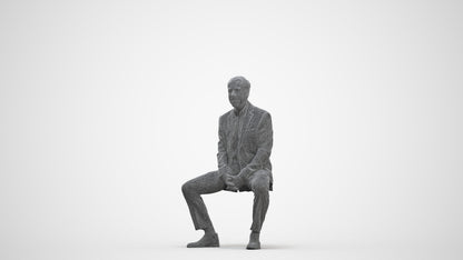 realistic 3D human man business, archviz people FBX OBJ for Blender, three-quarter front view render