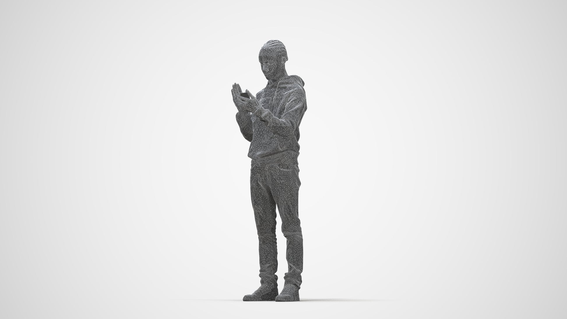 realistic 3D people boy casual kids, render-ready for V-Ray and Corona, FBX OBJ, wireframe back view