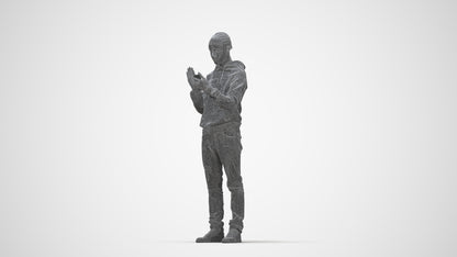 realistic 3D people boy casual kids, render-ready for V-Ray and Corona, FBX OBJ, wireframe back view