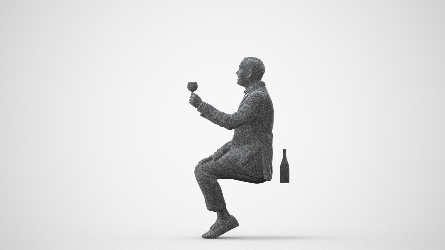 scanned 3D man casual cycling, photogrammetry people for Enscape and V-Ray, square thumbnail