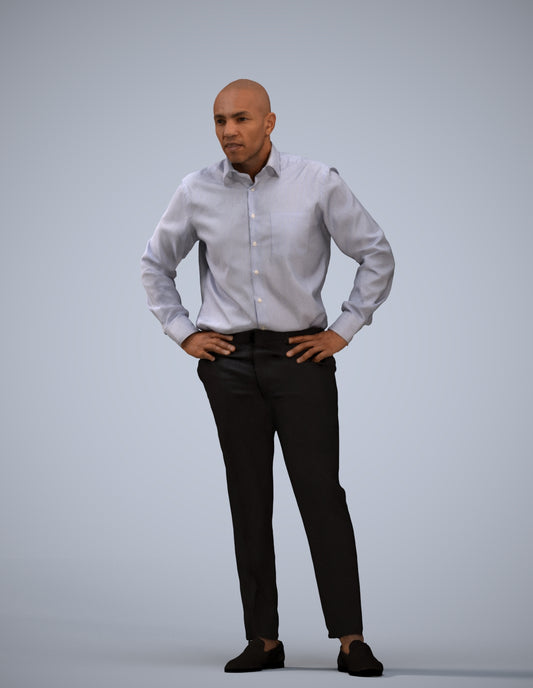 3D scanned man business, photorealistic archviz people for Enscape and SketchUp