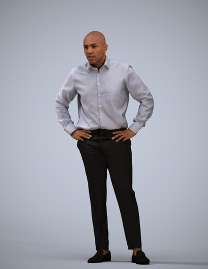 3D scanned man business, photorealistic archviz people for Enscape and SketchUp