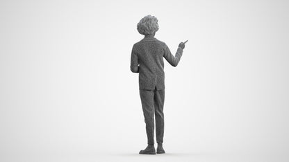 realistic 3D man business shopping, scanned archviz people for Blender and 3ds Max, wireframe front view
