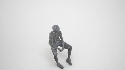 3D scanned boy kids casual, photorealistic archviz people for Enscape and SketchUp, wireframe three-quarter view