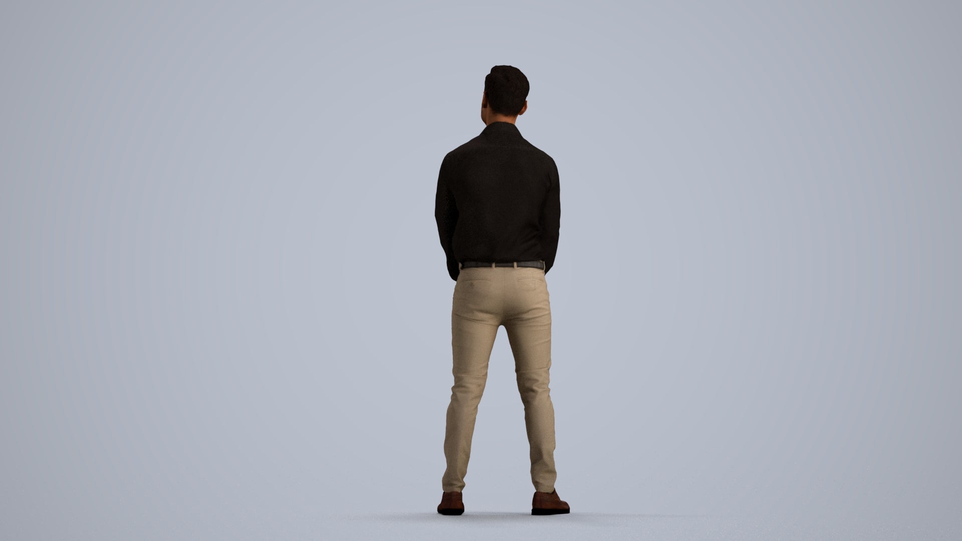 photogrammetry 3D man business standing, realistic human model archviz FBX, front view render