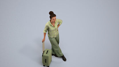 photogrammetry 3D woman casual standing, realistic human model archviz FBX, back view render