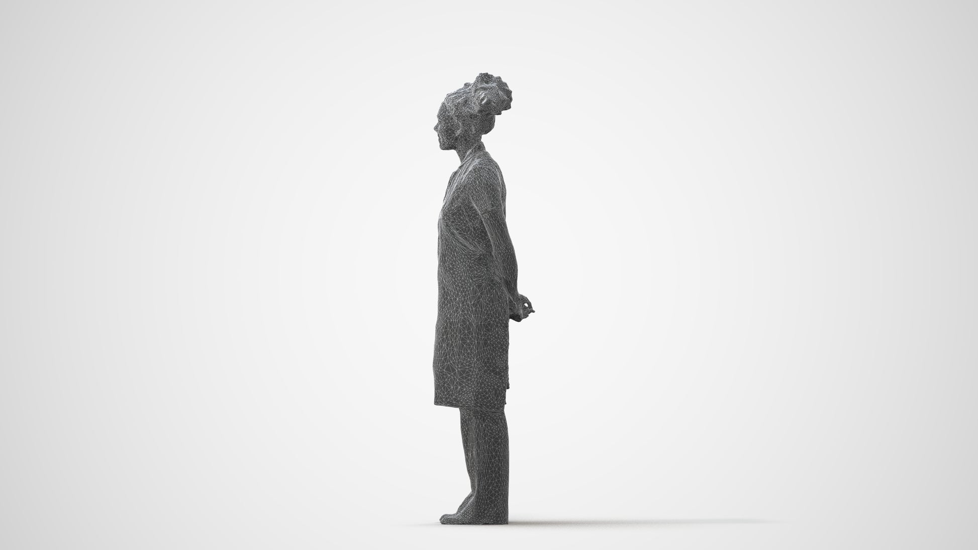 realistic 3D human woman hospitality, archviz people FBX OBJ for Blender, square thumbnail