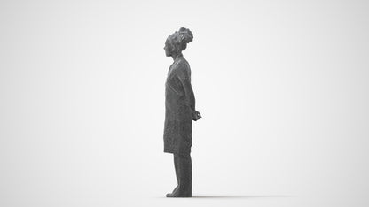 realistic 3D human woman hospitality, archviz people FBX OBJ for Blender, square thumbnail