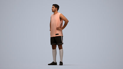 realistic 3D human man sport, archviz people FBX OBJ for Blender, top-down view render