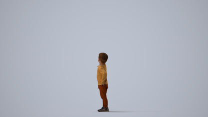 realistic 3D people boy casual kids, render-ready for V-Ray and Corona, FBX OBJ, three-quarter view render