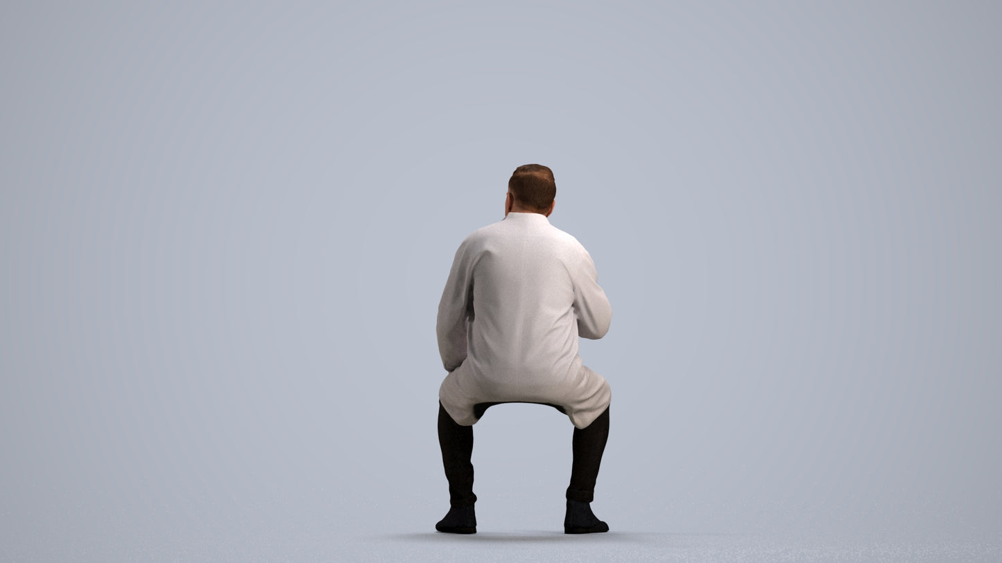 3D human model man medical, photogrammetry scanned person for archviz, front view render
