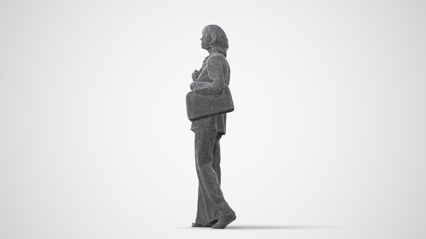 realistic 3D people senior woman business, render-ready for V-Ray and Corona, FBX OBJ, square thumbnail