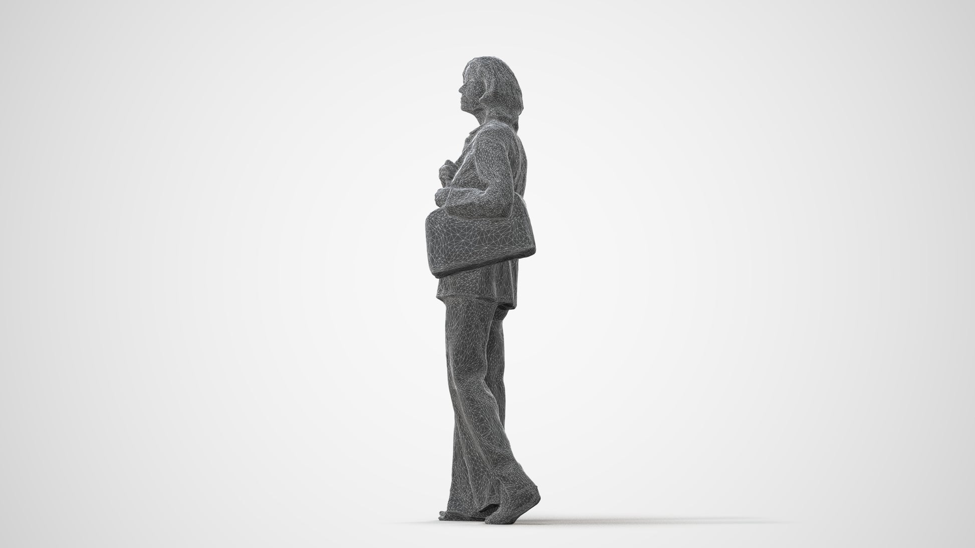 realistic 3D people senior woman business, render-ready for V-Ray and Corona, FBX OBJ, square thumbnail