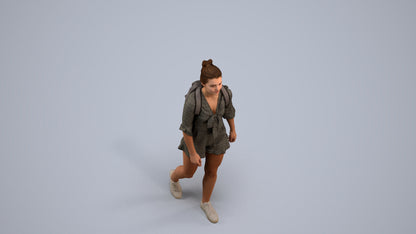 realistic 3D people girl casual kids, render-ready for V-Ray and Corona, FBX OBJ, back view render