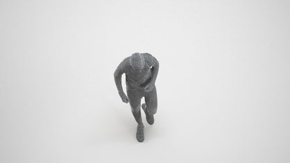 3D scanned boy sport casual, photorealistic archviz people for Enscape and SketchUp, wireframe three-quarter view