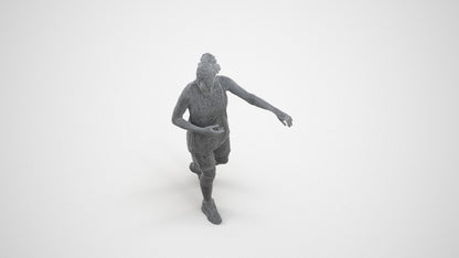 3D people model woman sport, scanned human for 3ds Max rendering, wireframe three-quarter view