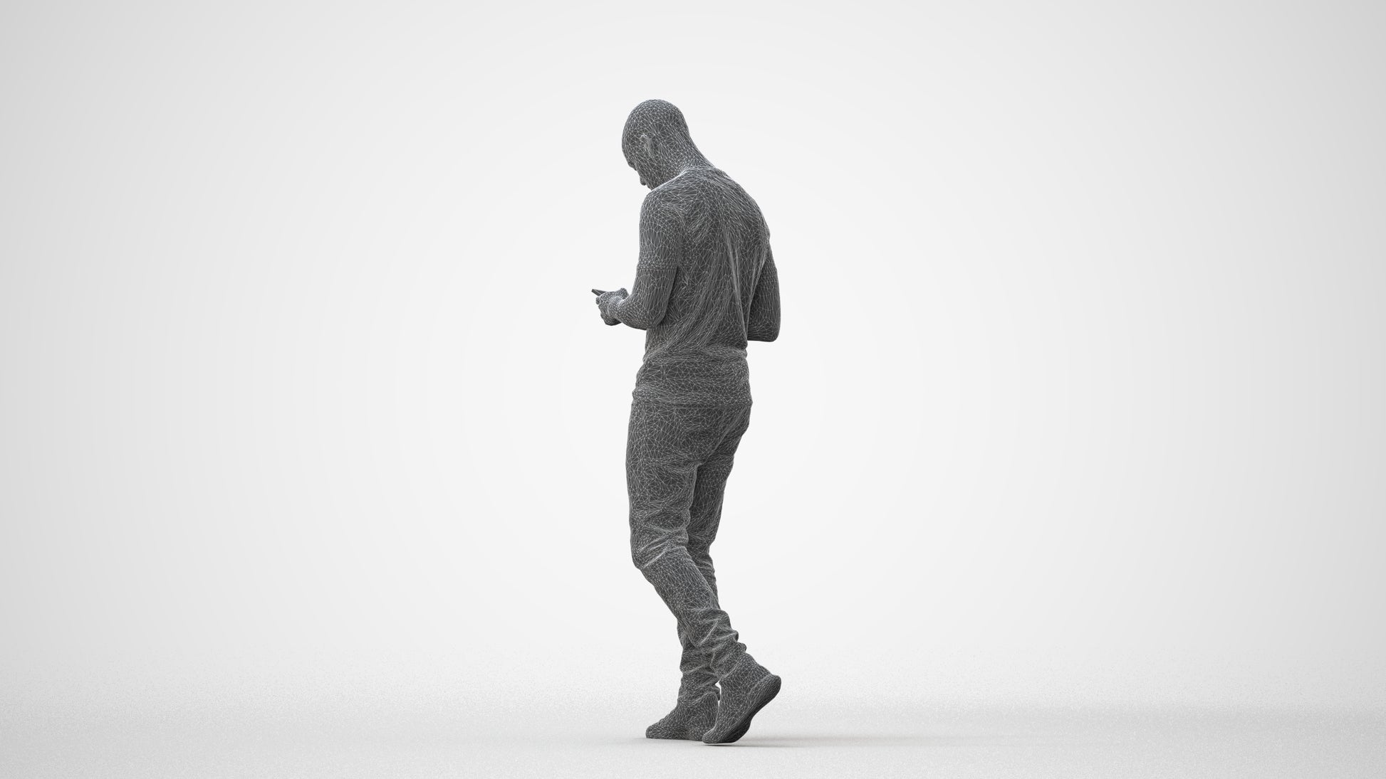 3D scanned man walking casual, photorealistic archviz people for Enscape and SketchUp, square thumbnail