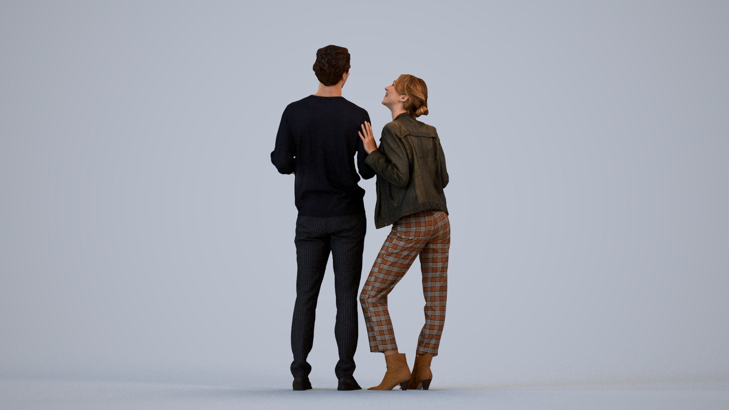 scanned 3D senior woman business shopping, photogrammetry people for Enscape and V-Ray, front view render