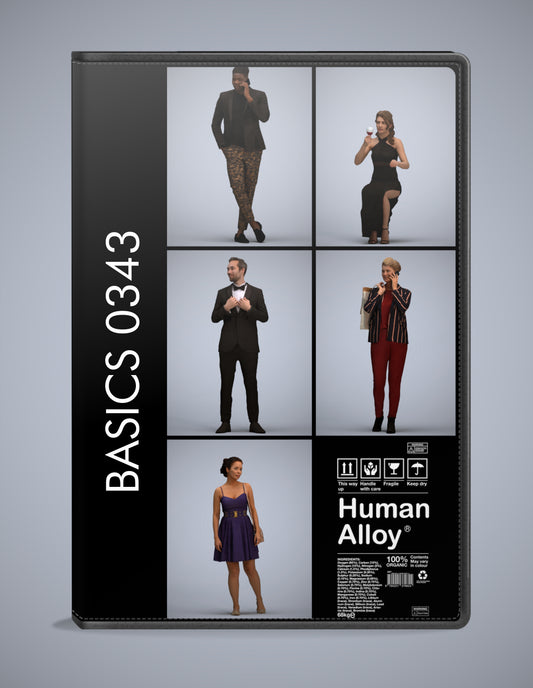 3D human models formalaffairs bundle, 5 photogrammetry scanned people for archviz