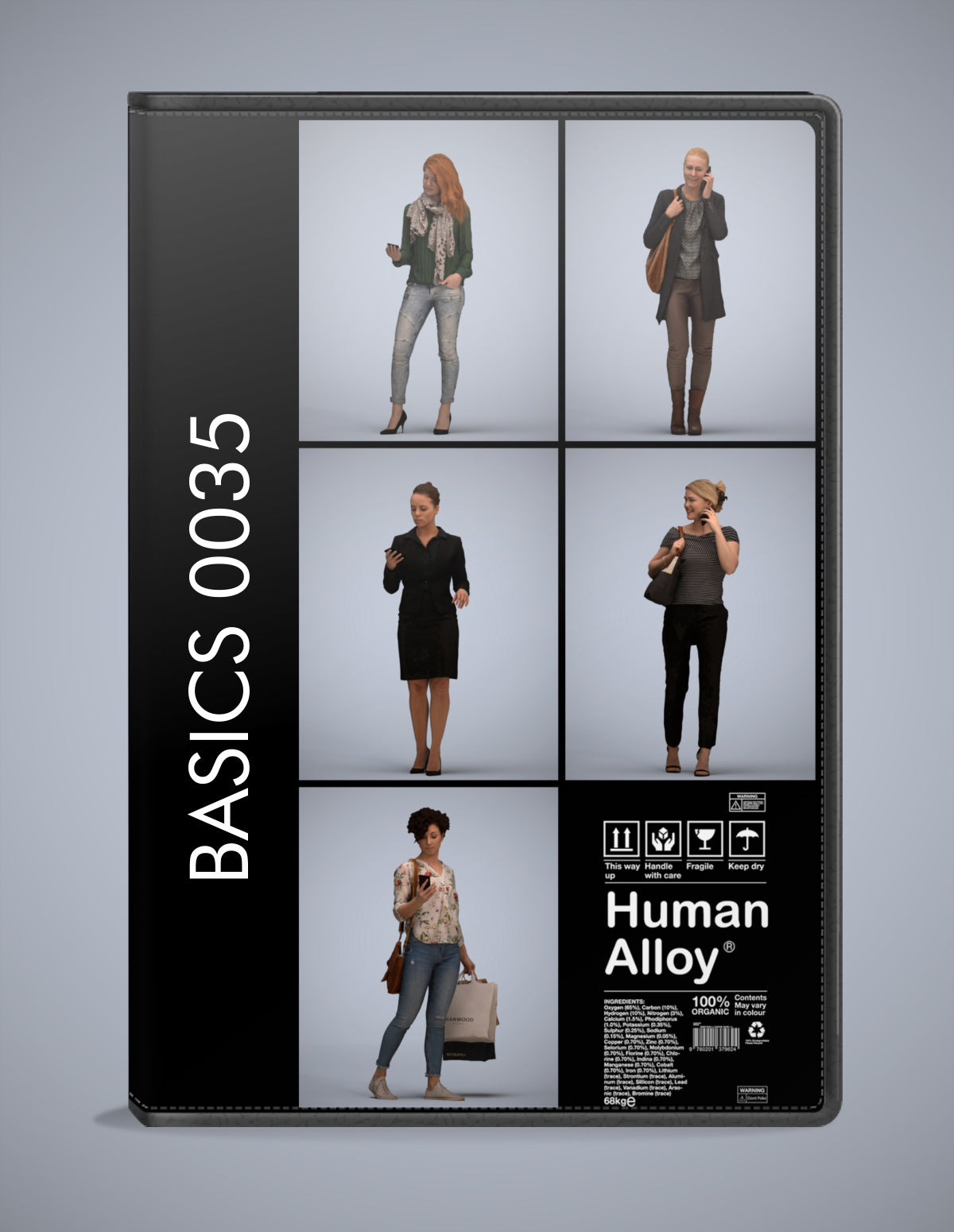 5 3D scanned people standing, photorealistic archviz pack for Enscape and SketchUp