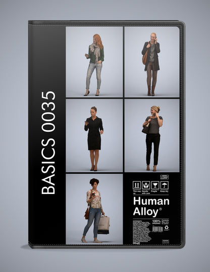 5 3D scanned people standing, photorealistic archviz pack for Enscape and SketchUp