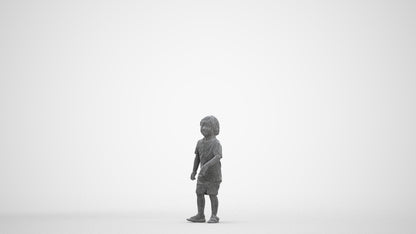 scanned 3D boy casual kids, photogrammetry people for Enscape and V-Ray, three-quarter front view render