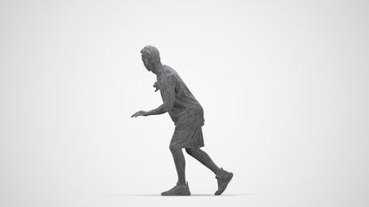 3D people model man sport, scanned human for 3ds Max rendering, wireframe back view