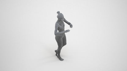 3D people model woman pool, scanned human for 3ds Max rendering, wireframe three-quarter view