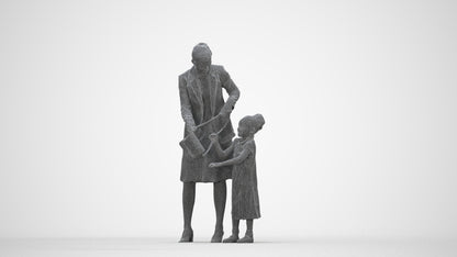 photogrammetry 3D girl casual kids, realistic human model archviz FBX, wireframe back view