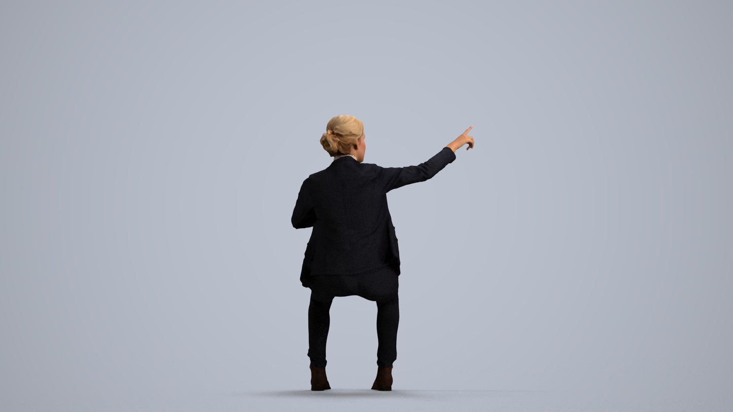 scanned 3D woman business mix, photogrammetry people for Enscape and V-Ray, front view render
